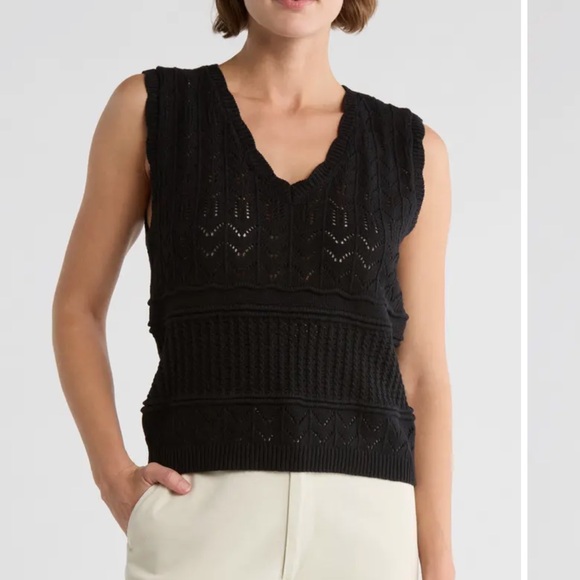 Melrose and Market Sweaters - Melrose and Market Black V-Neck Sweater Vest